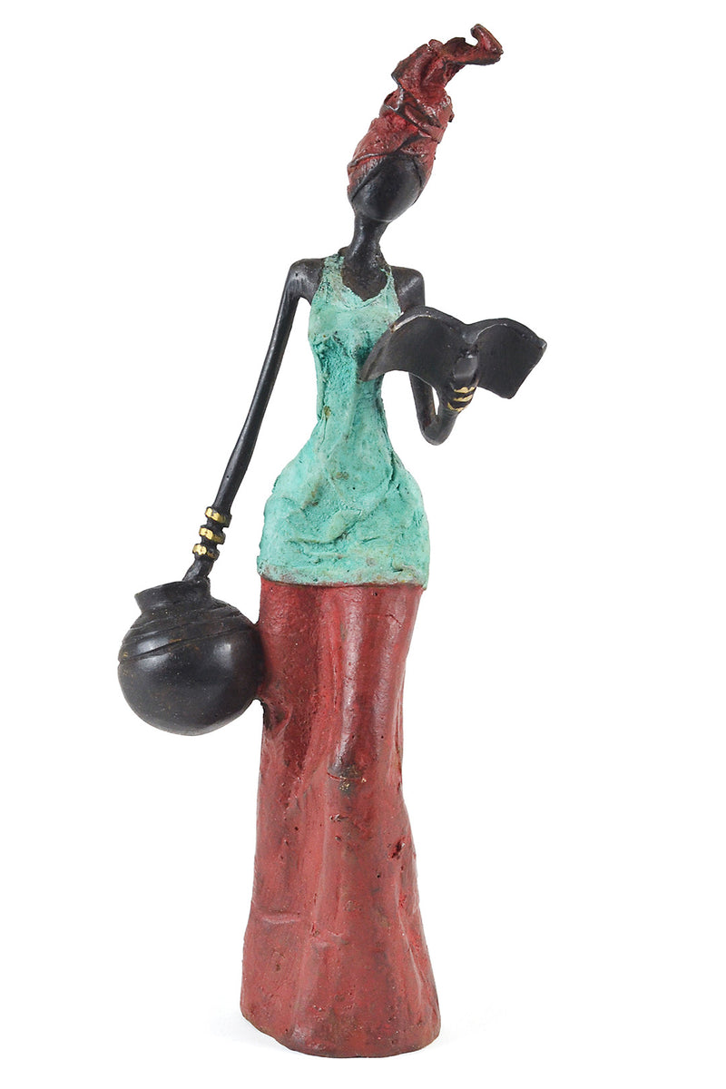 Devoted Reader Burkina Bronze Sculpture