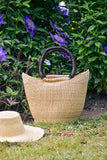 Ghanaian Wing Shopper with Leather Handles in Assorted Designs