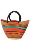 Ghanaian Wing Shopper with Leather Handles in Assorted Designs