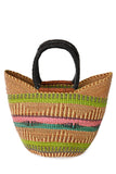 Ghanaian Wing Shopper with Leather Handles in Assorted Designs