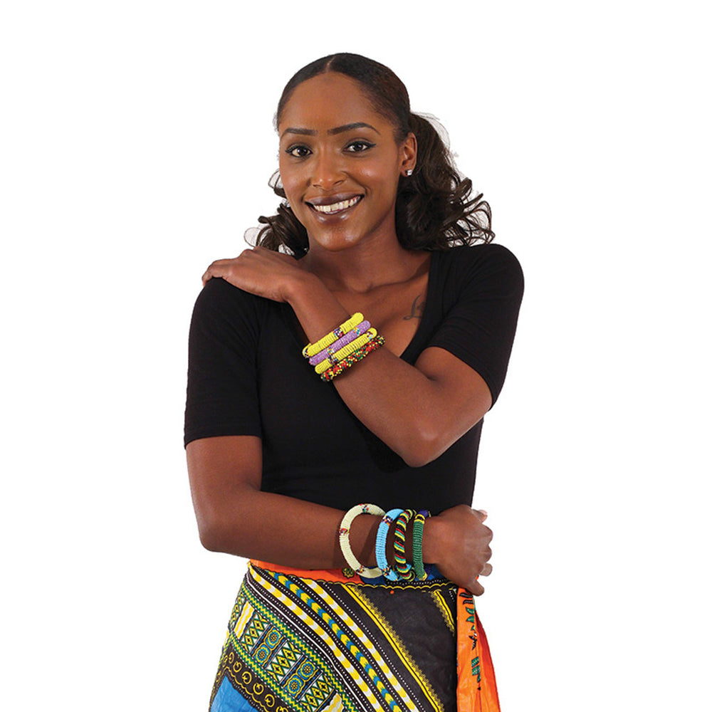 Set Of 12 Round Maasai Beaded Bracelets