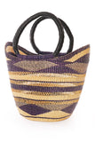 Ghanaian Wing Shopper with Leather Handles in Assorted Designs