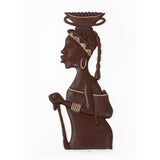 African Woman Carrying Baby Wood Plaque