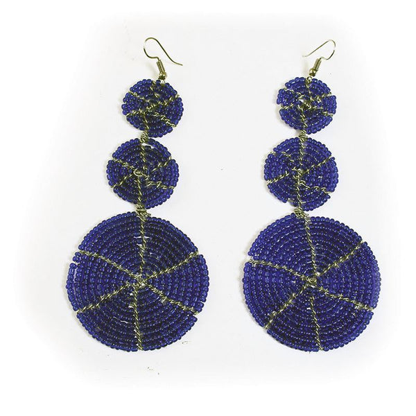 Blue Beaded Maasai Earrings