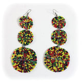 Multi Color Beaded Maasai Earrings