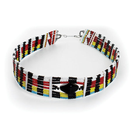 Beaded Maasai Choker Necklace (Assorted Colors)