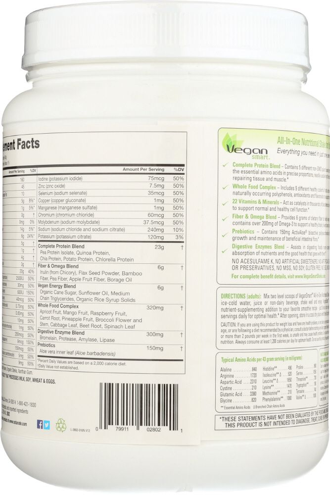 NATURADE: VeganSmart All-In-One Nutritional Shake Vanilla, 22.75 oz