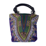Traditional Print Beaded Tote Bag