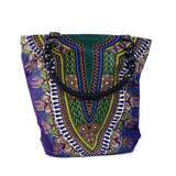 Traditional Print Beaded Tote Bag
