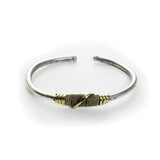 Silver & Gold Twist Metal Bracelet