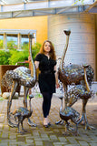 Kenyan Recycled Oil Drum Ostrich Statues