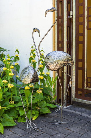 Kenyan Recycled Metal Flamingo Sculptures