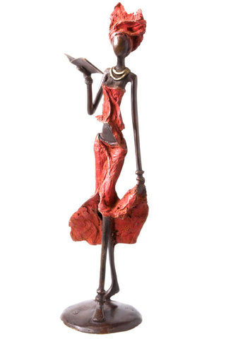 Red Reader Bronze Sculpture